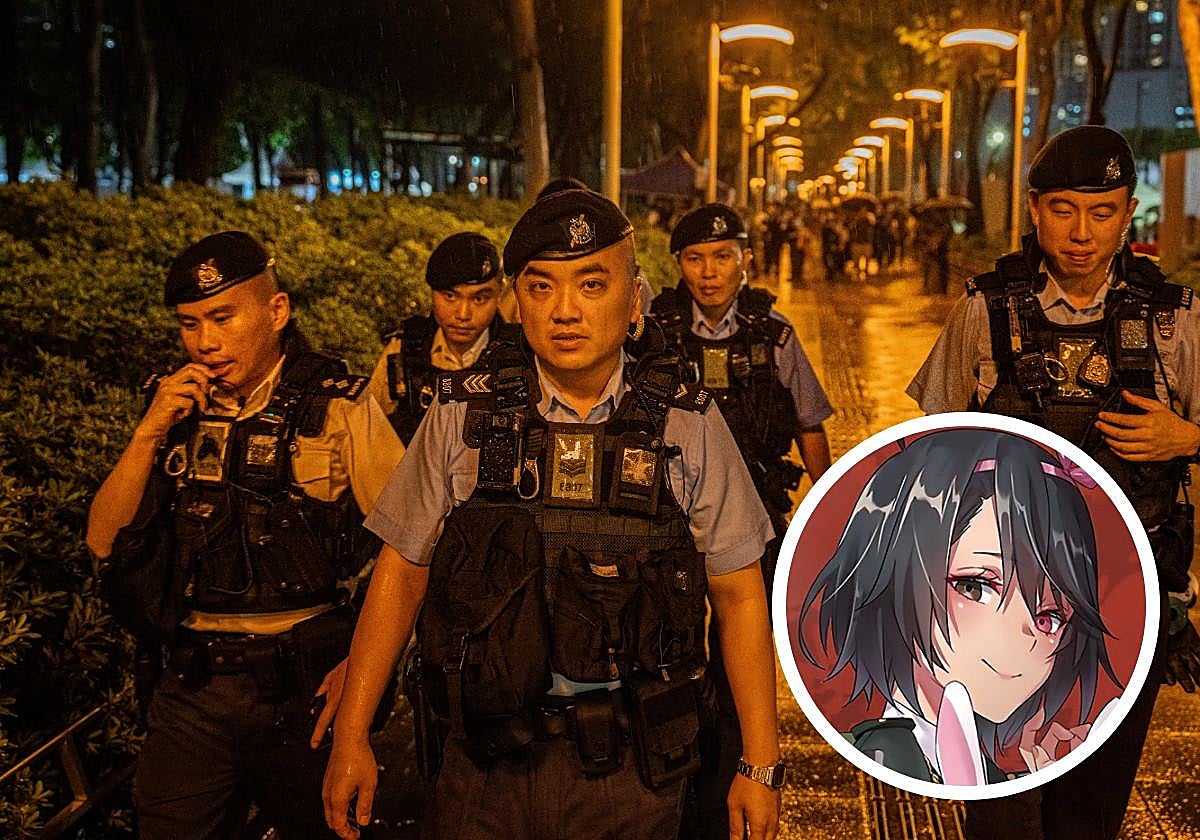Agentes de la Policía patrullando las calles de Hong Kong