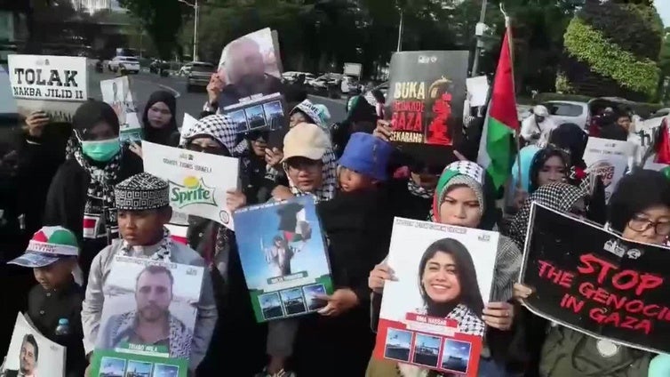 Indonesios apoyan en Yakarta al pueblo palestino y a los activistas de la Flotilla de la Libertad