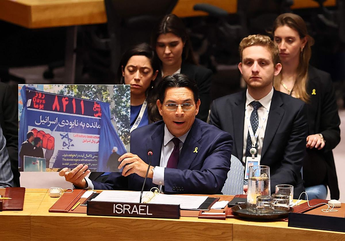 El Embajador Danny Danon, Representante Permanente de Israel ante la ONU, intervino durante una reunión del Consejo de Seguridad