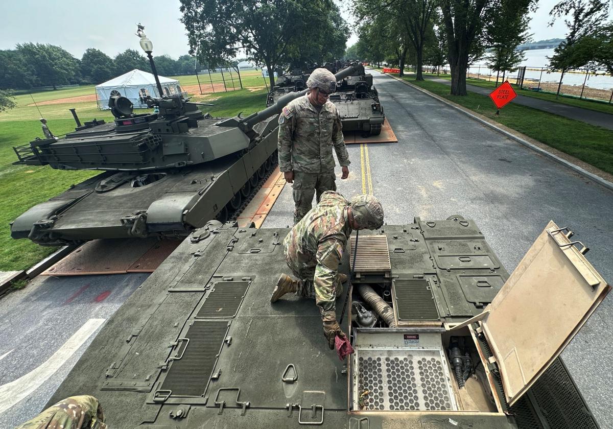 Tanques M1A2/Abrams, preparados para el desfile en Washington por el 250 aniversario del Ejército