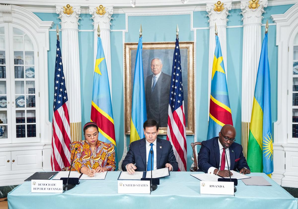 Marco Rubio acoge a los representantes de Ruanda y RD del Congo
