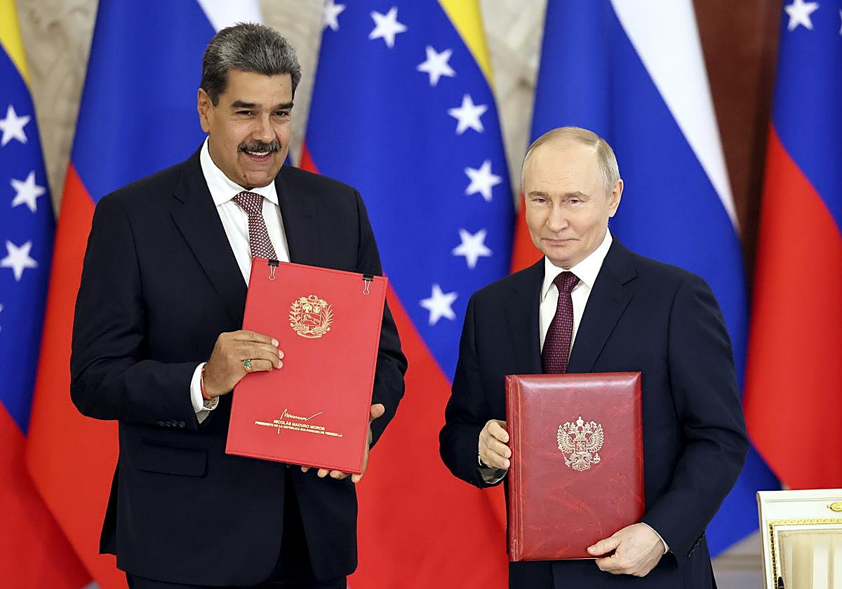 El presidente de Venezuela, Nicolás Maduro, y el líder ruso, Vladímir Putin.