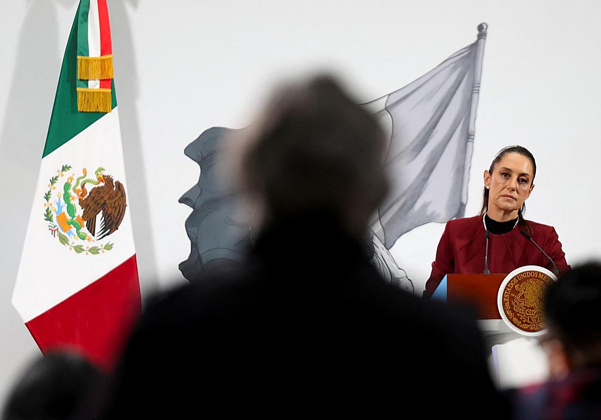 La presidenta de México, Claudia Sheinbaum, durante su rueda de prensa diaria