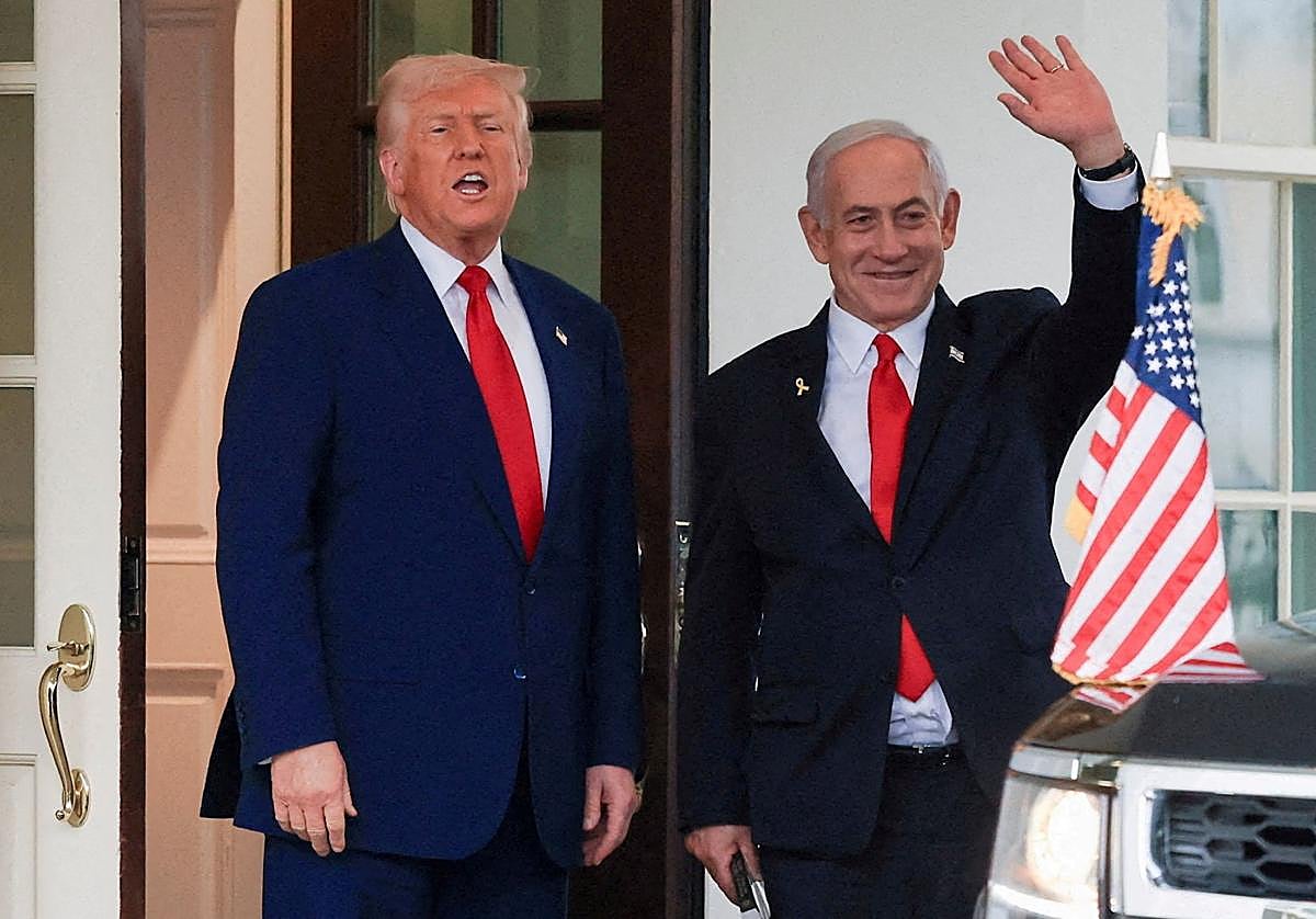 El presidente estadounidense Trump se reúne con el primer ministro israelí Netanyahu en Washington, en una foto de archivo