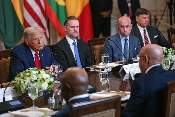 Trump durante la reunión con varios países africanos en Estados Unidos