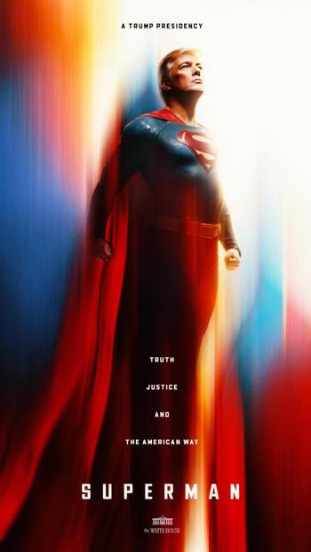 La Casa Blanca publica en X una imagen de Trump como Superman y le describe como «el símbolo de esperanza»