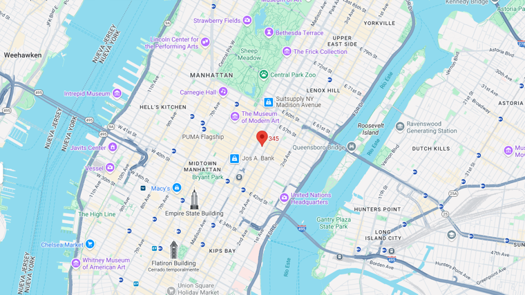 Captura de pantalla de la ubicación del tiroteo, 345 Park Avenue