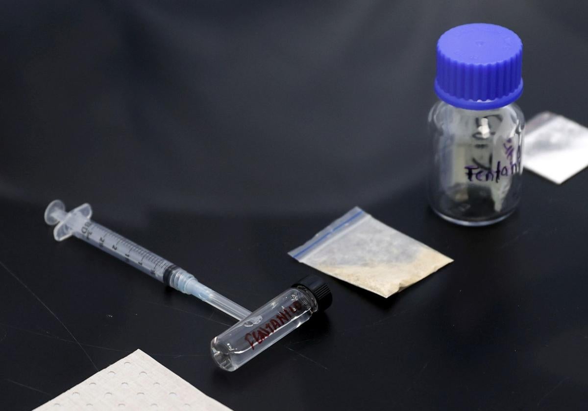 Fotografía del proceso de análisis del opioide sintético fentanilo