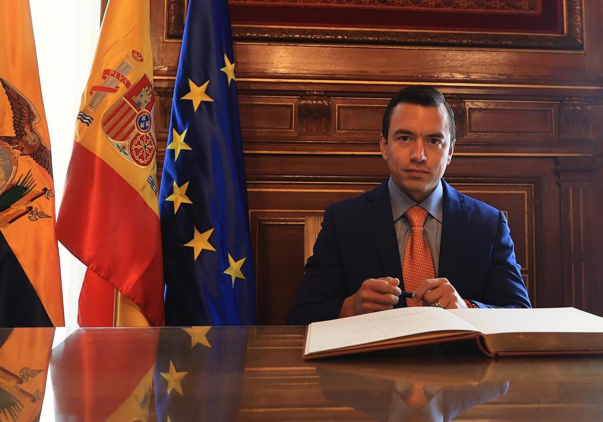 El presidente ecuatoriano, Daniel Noboa, en la Casa de América