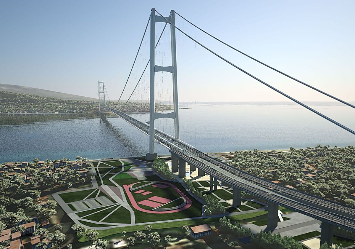 Recreación virtual del puente que unirá Calabria con Sicilia