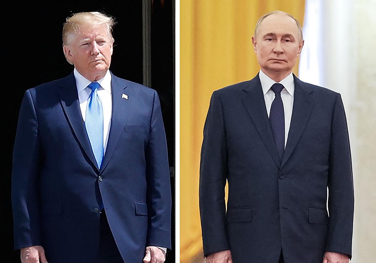 El presidente estadounidense, Donald Trump, y el presidente ruso, Vladimir Putin