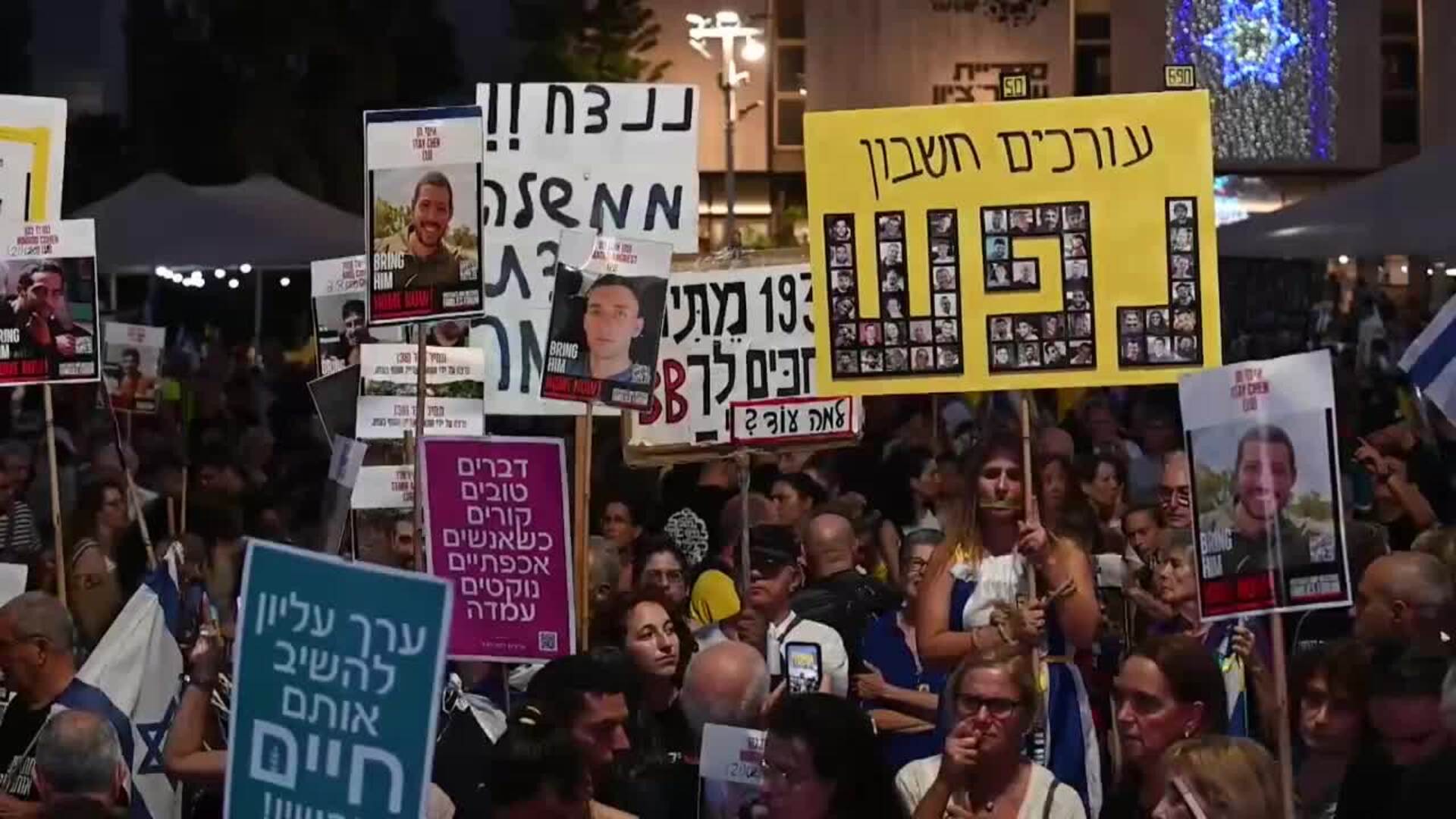 Decenas de miles protestan en Tel Aviv contra la guerra y piden liberar ...