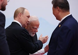 Putin hace piña con Xi y Modi en China durante la cumbre de Shanghái