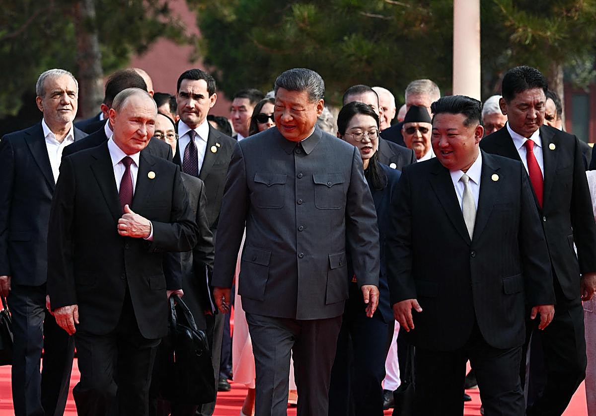 Vladimir Putin, Xi Jinping y Kim Jong Un, en el desfile militar chino por los 80 años del fin de la Segunda Guerra Mundial