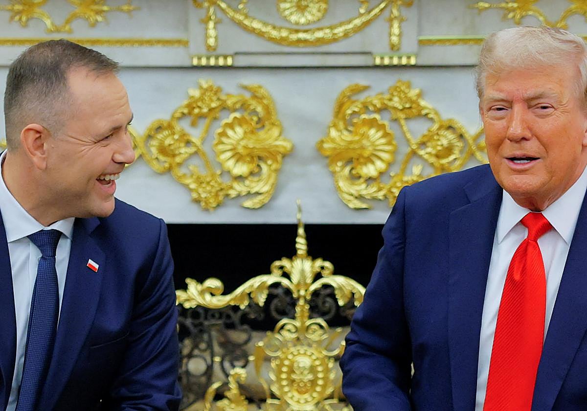 El presidente estadounidense, Donald Trump, y su homólogo polaco, Karol Nawrocki