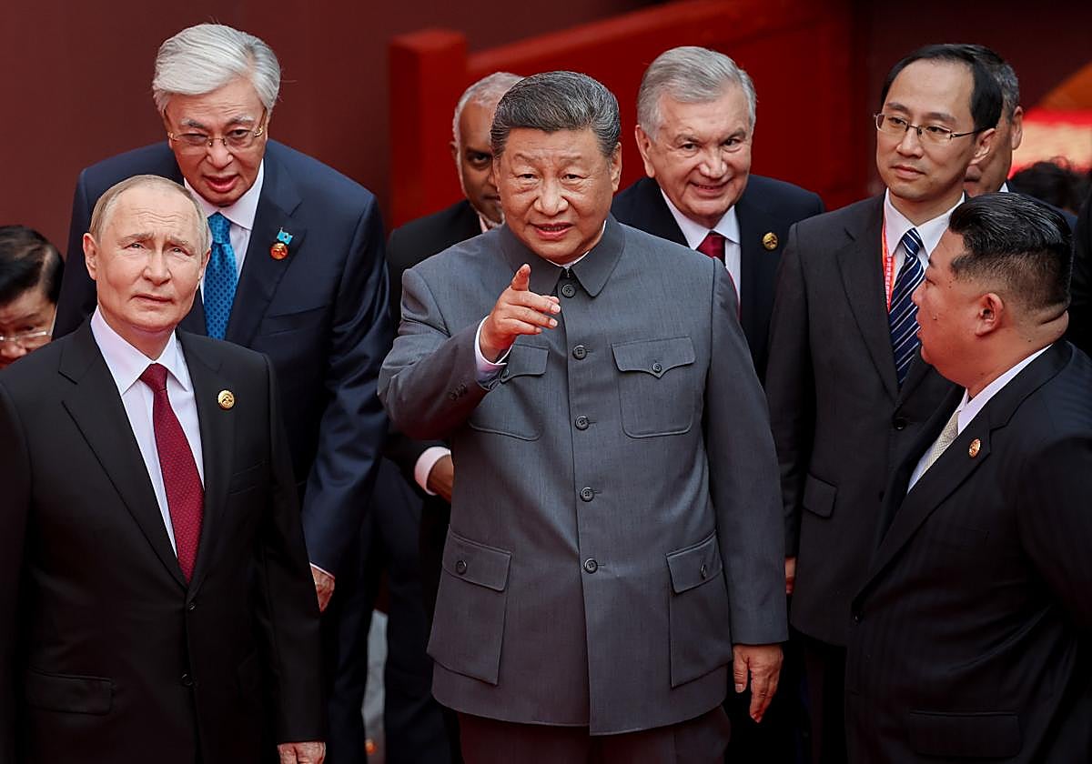 Vladimir Putin, Xi Jinping y Kim Jong-un, el día del desfile militar en Pekín