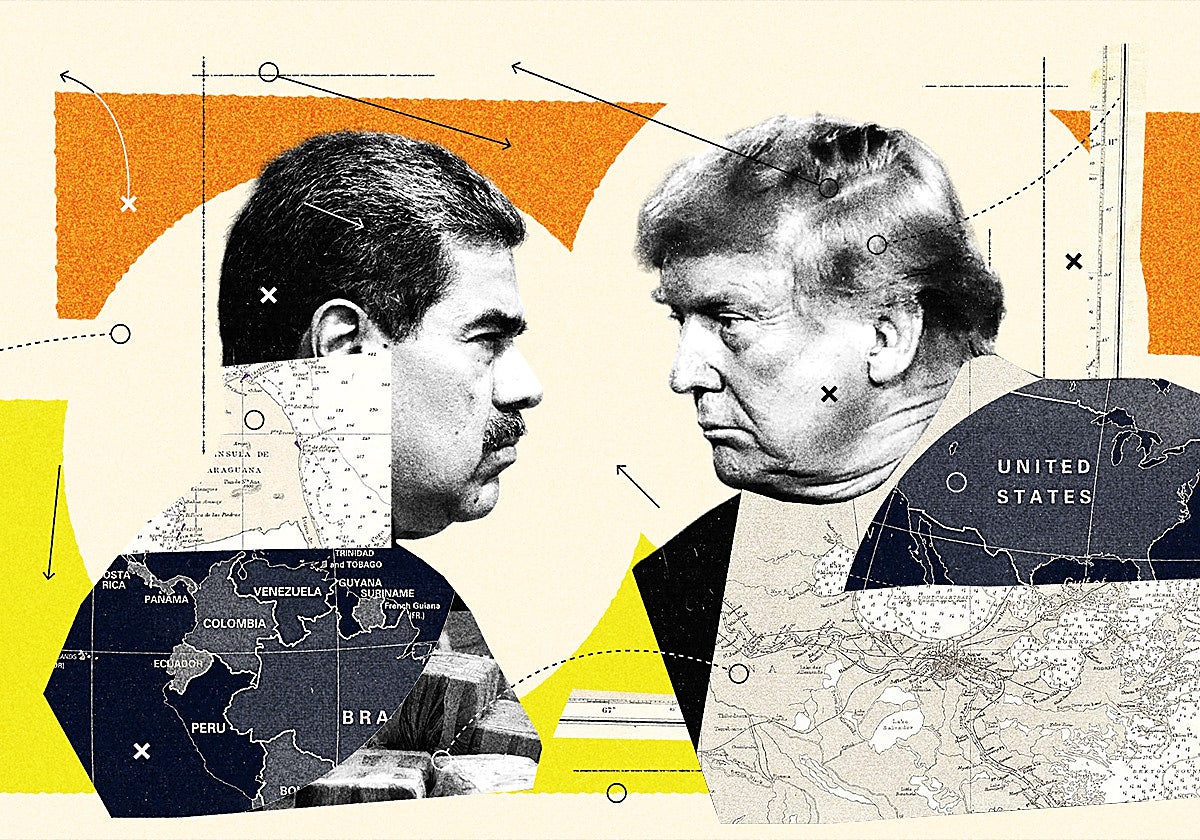 Ilustración Donald Trump vs Nicolás Maduro