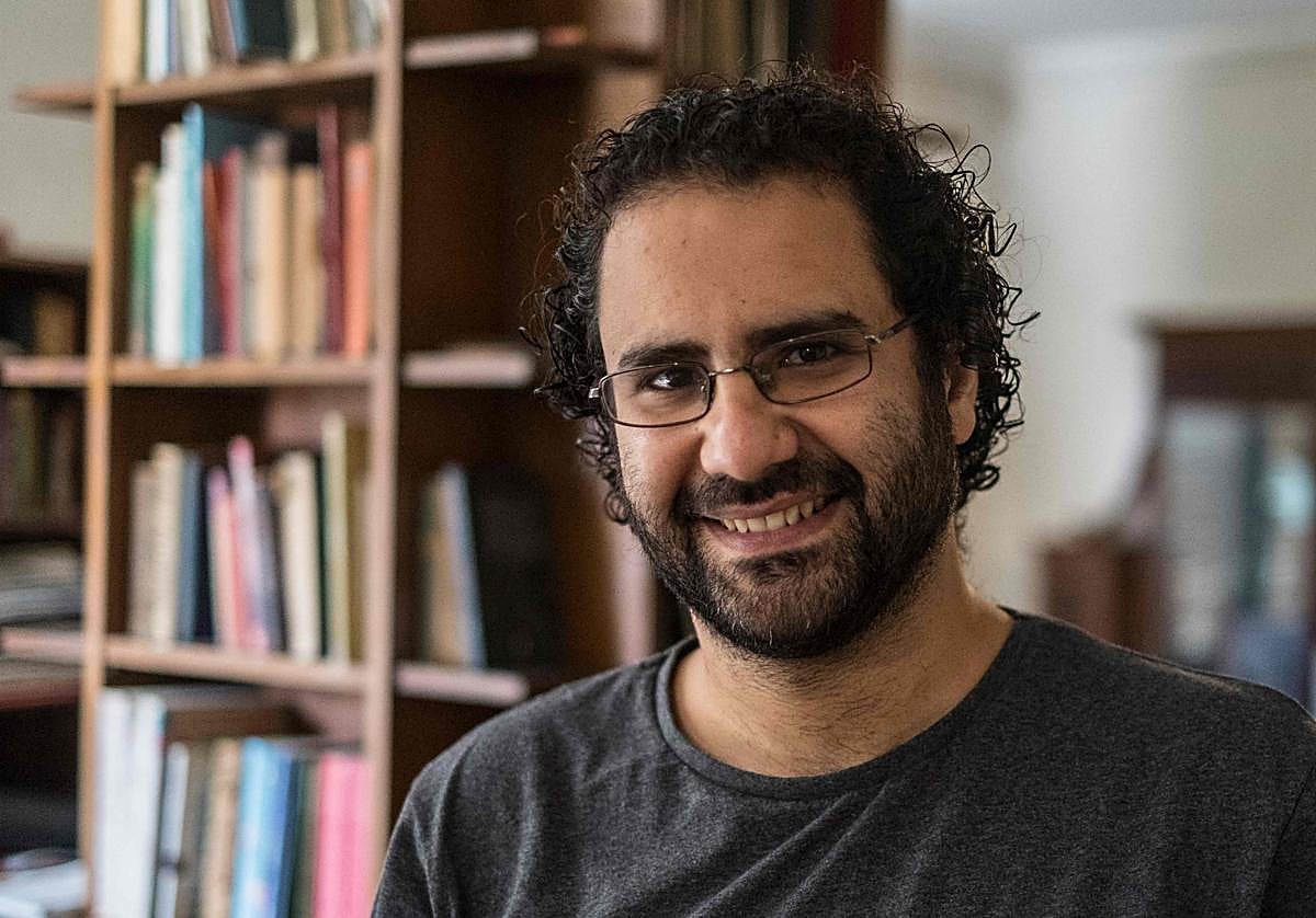Alaa Abdel Fattah, durante una entrevista en su casa en 2019