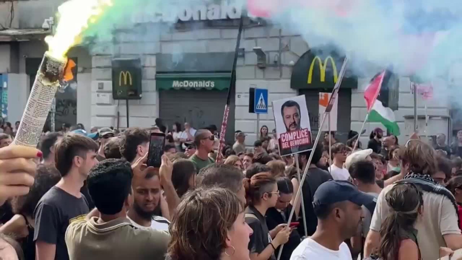 Miles protestan en Italia contra Israel y por la situación humanitaria en Gaza