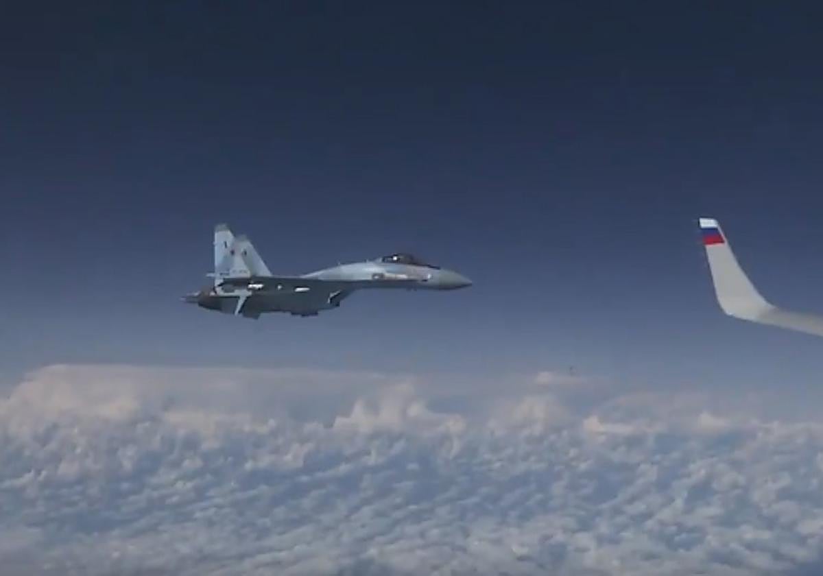 Un caza ruso en una imagen de archivo