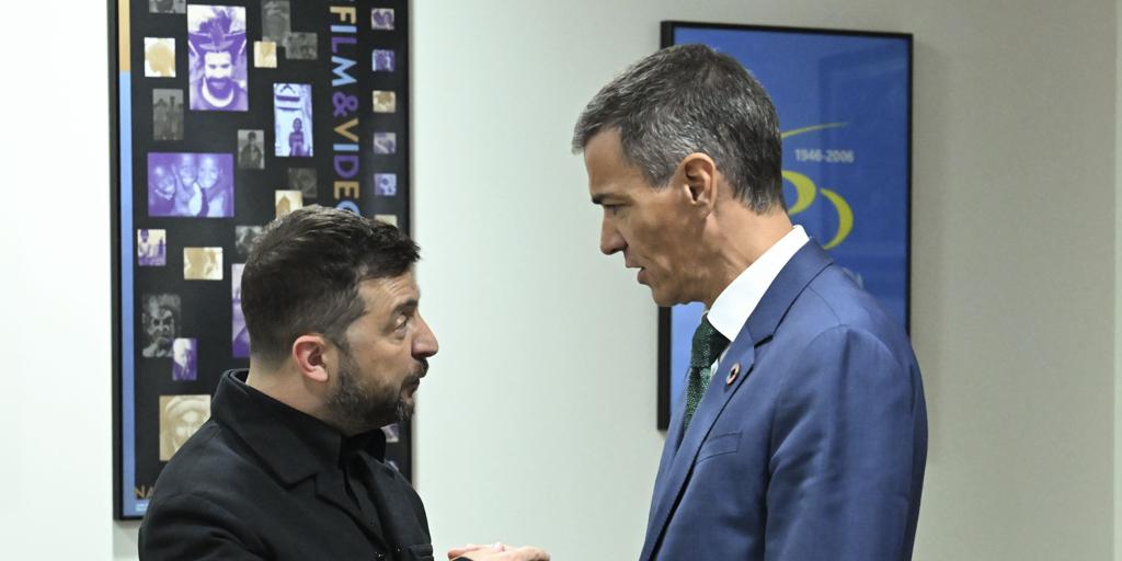 Zelenski se reúne con Sánchez y agradece el apoyo de España para «conseguir una paz verdadera»