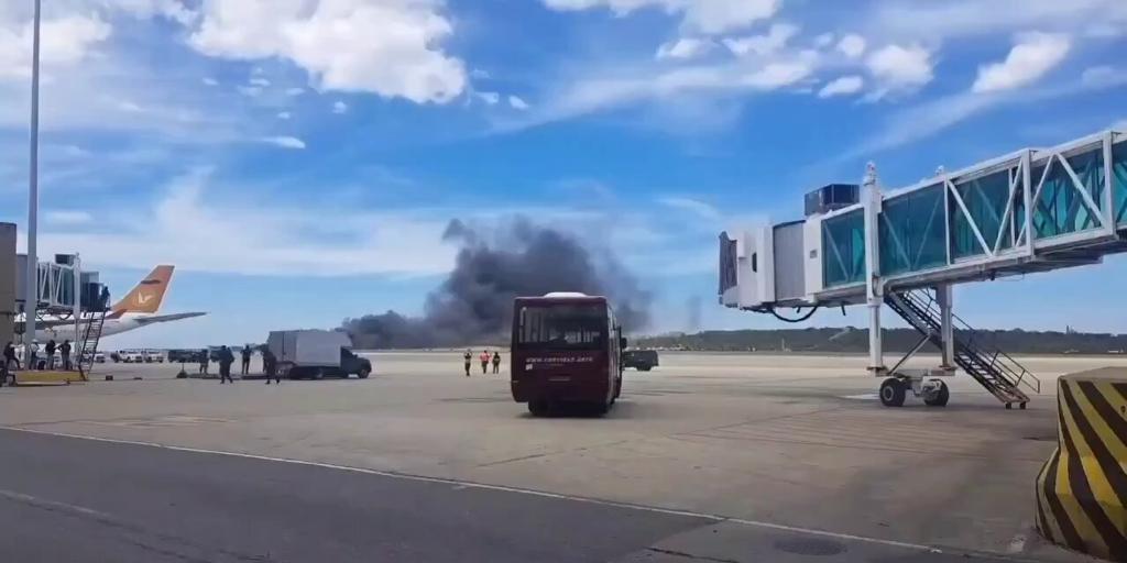 Al menos dos heridos tras estrellarse una aeronave en el principal aeropuerto de Venezuela