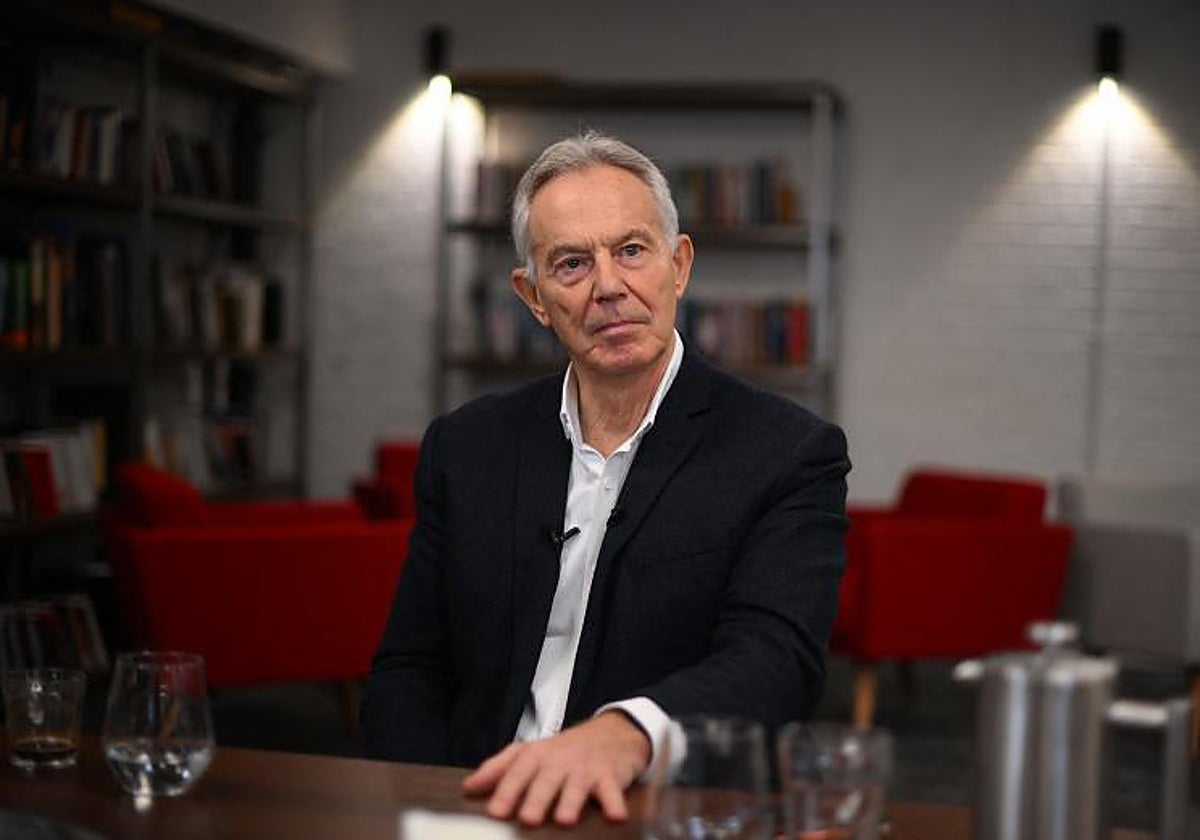 El ex primer ministro británico Tony Blair, durante una entrevista