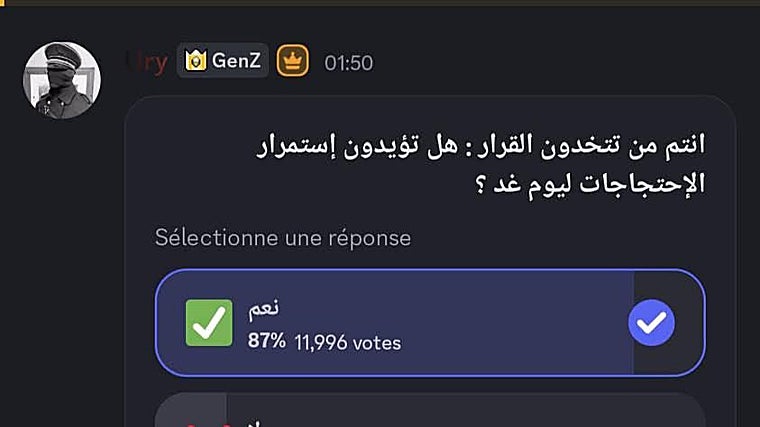 Una encuesta en Discord que aprueba seguir con las manifestaciones
