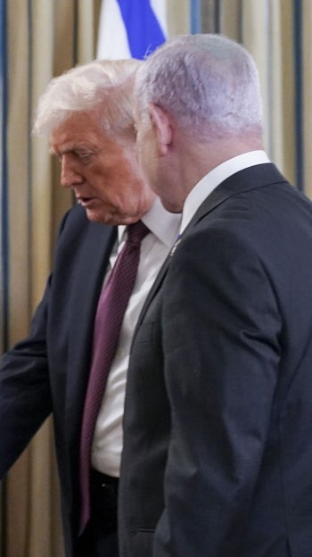 Trump y Netanyahu, tras una conferencia de prensa conjunta en la Casa Blanca