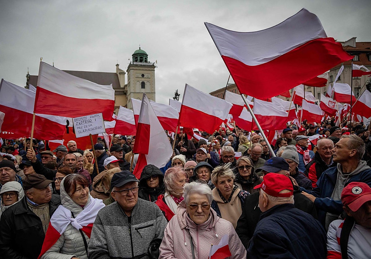 Manifestación en Varsovia