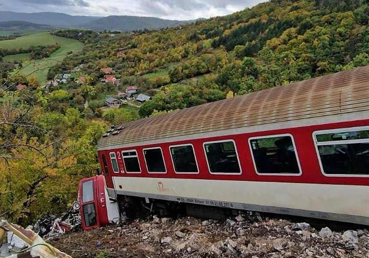 Uno de los trenes accidentados