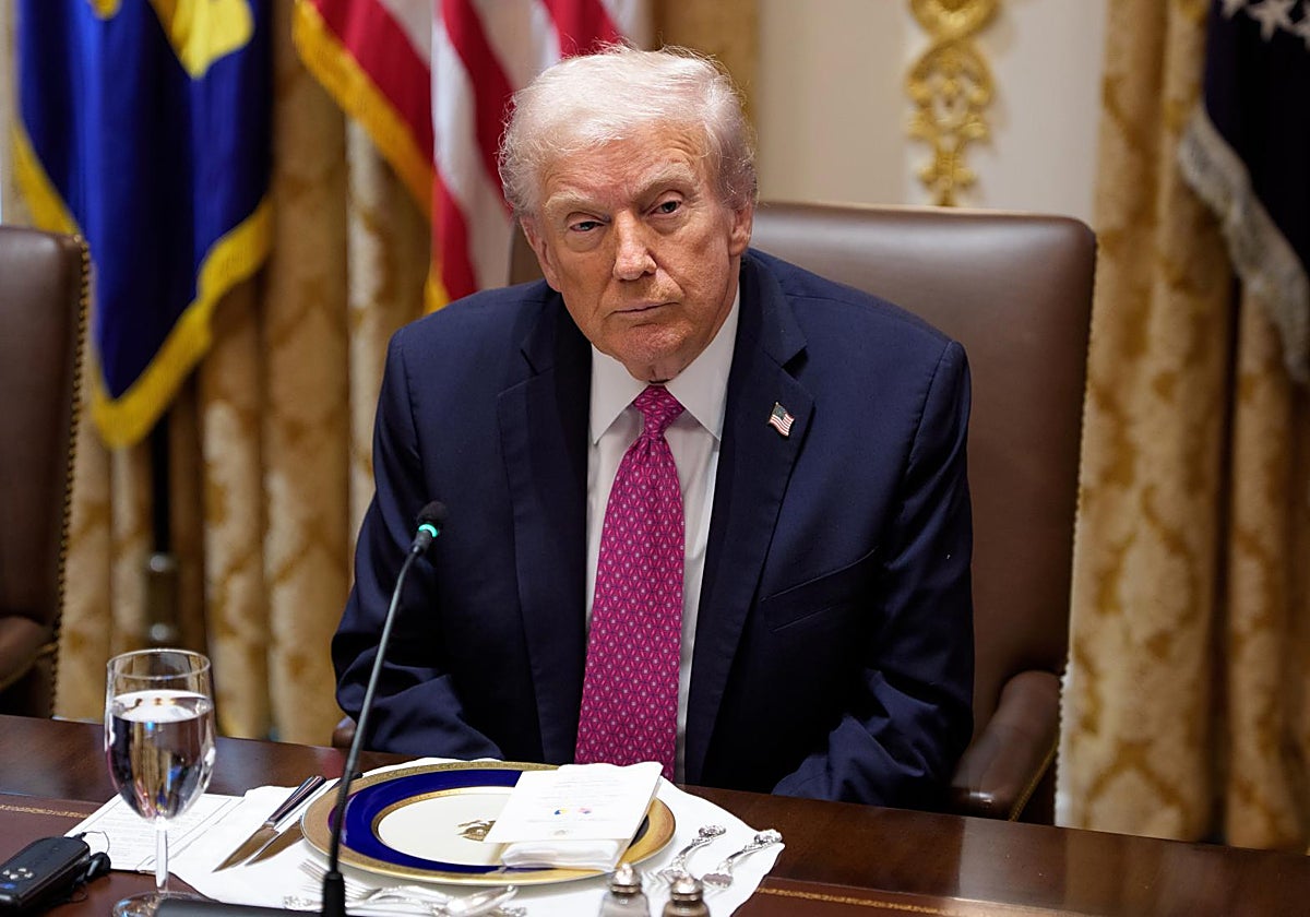 El presidente Donald Trump este viernes en su reunión con Zelenski en la Casa Blanca