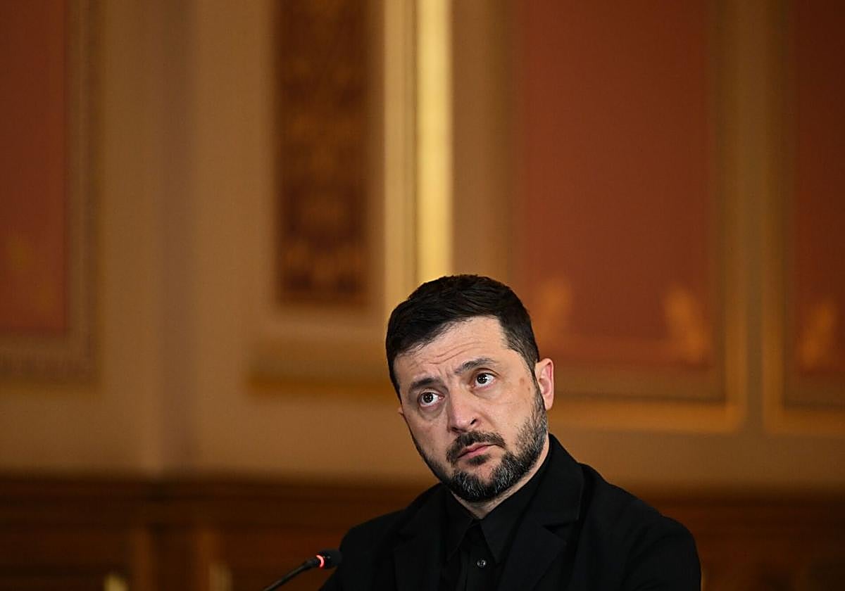 El presidente ucraniano, Volodímir Zelenski, este viernes en Londres