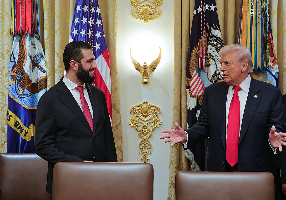 Al Shaara con Trump este lunes en el Despacho Oval