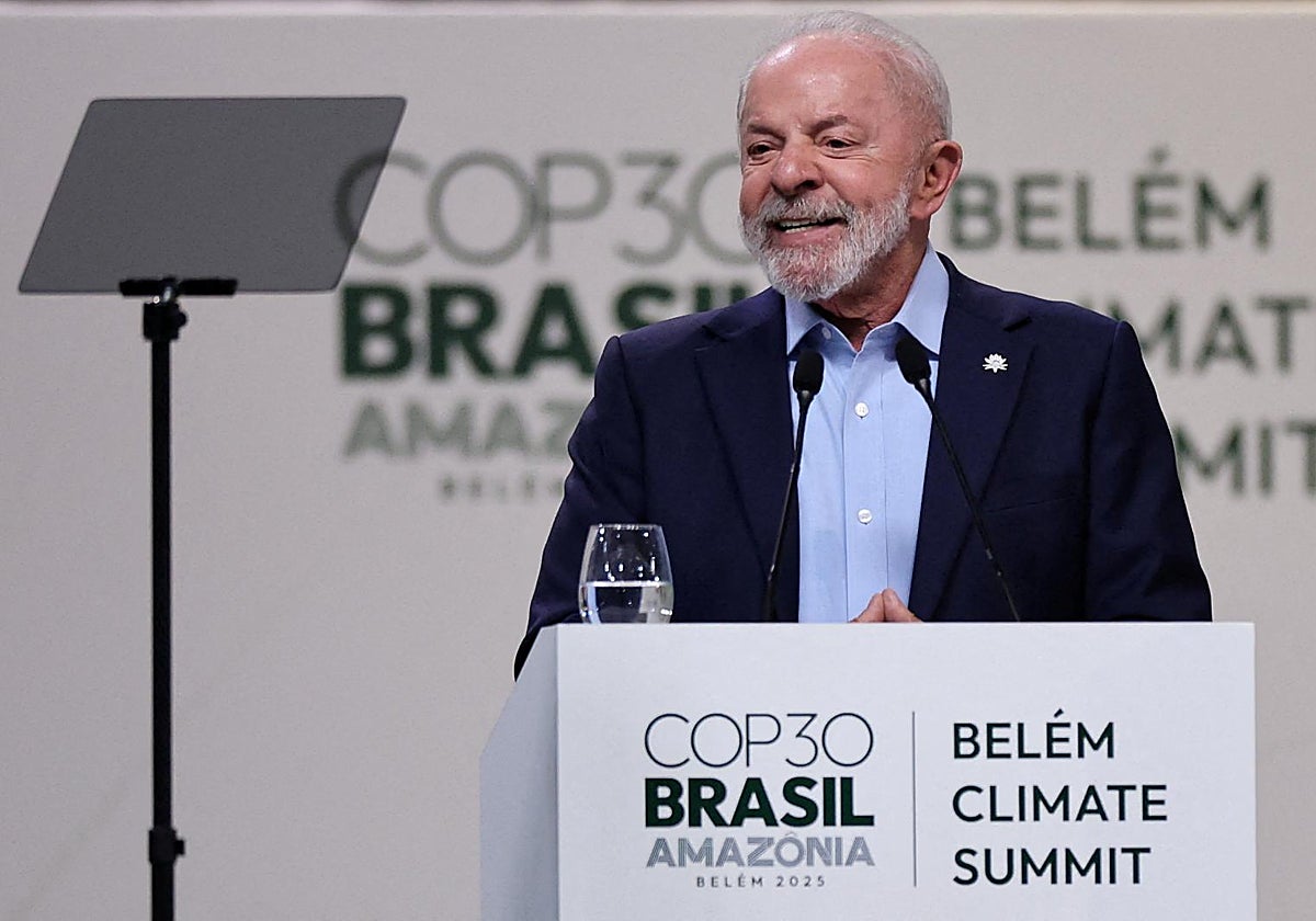 El presidente brasileño, Lula da Silva, durante un acto en la COP3 la semana pasada