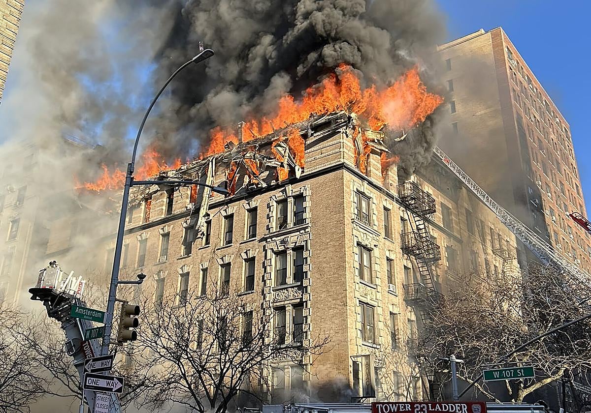 Al menos tres heridos en el incendio de un edificio de seis plantas en ...