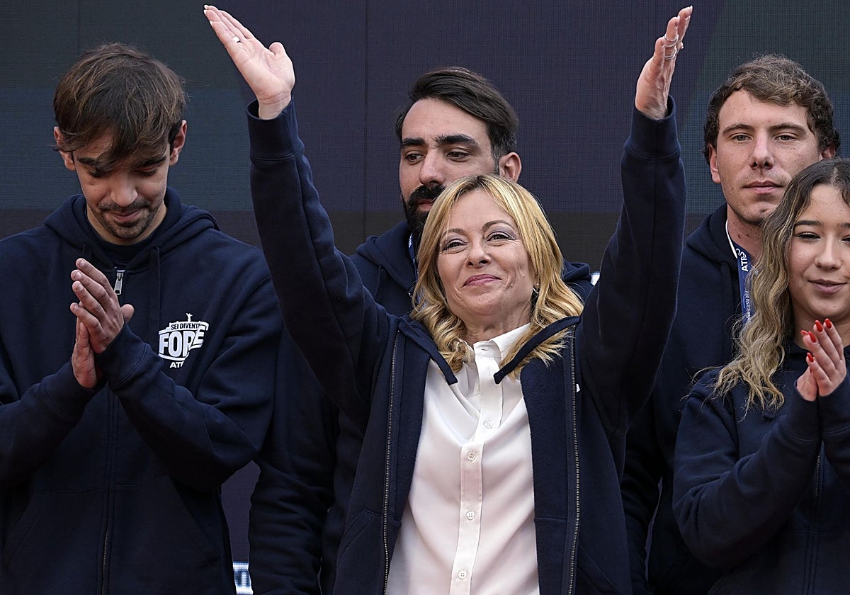 Giorgia Meloni, este domingo en Roma