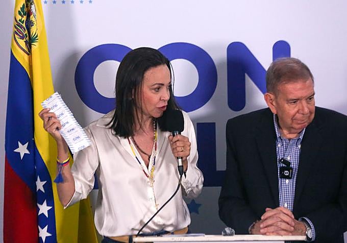 María Corina Machado y Edmundo González expusieron los datos que les otorgaban la victoria.