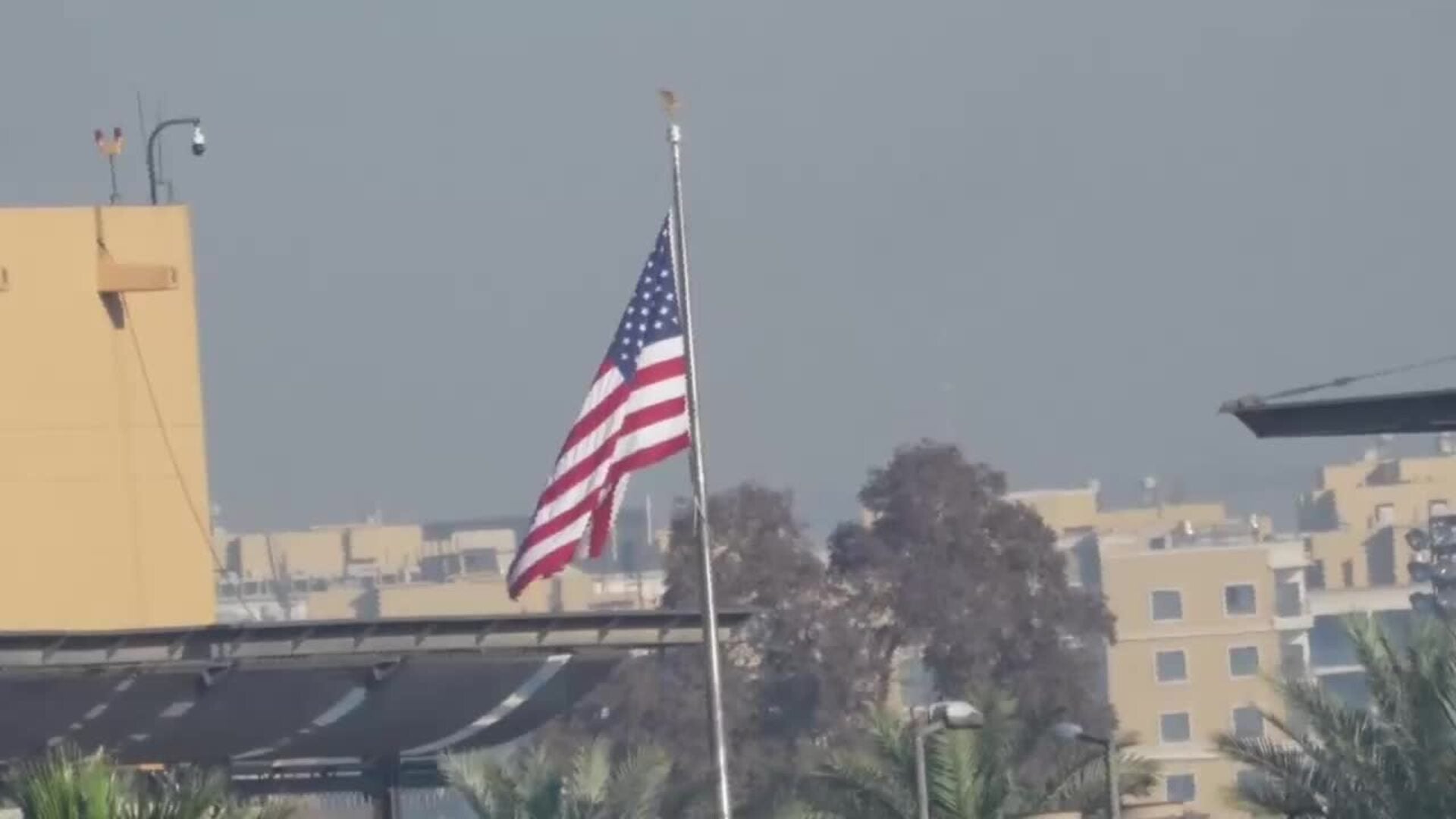 Imágenes de la embajada de EEUU en Bagdad tras el ataque de drones iraníes