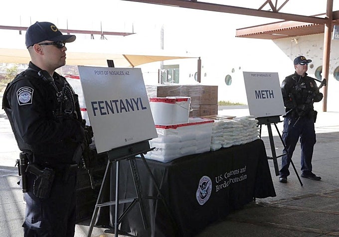 Alijo de fentanilo procedente de México incautado por la Policía fronteriza de EE.UU. en Arizona.