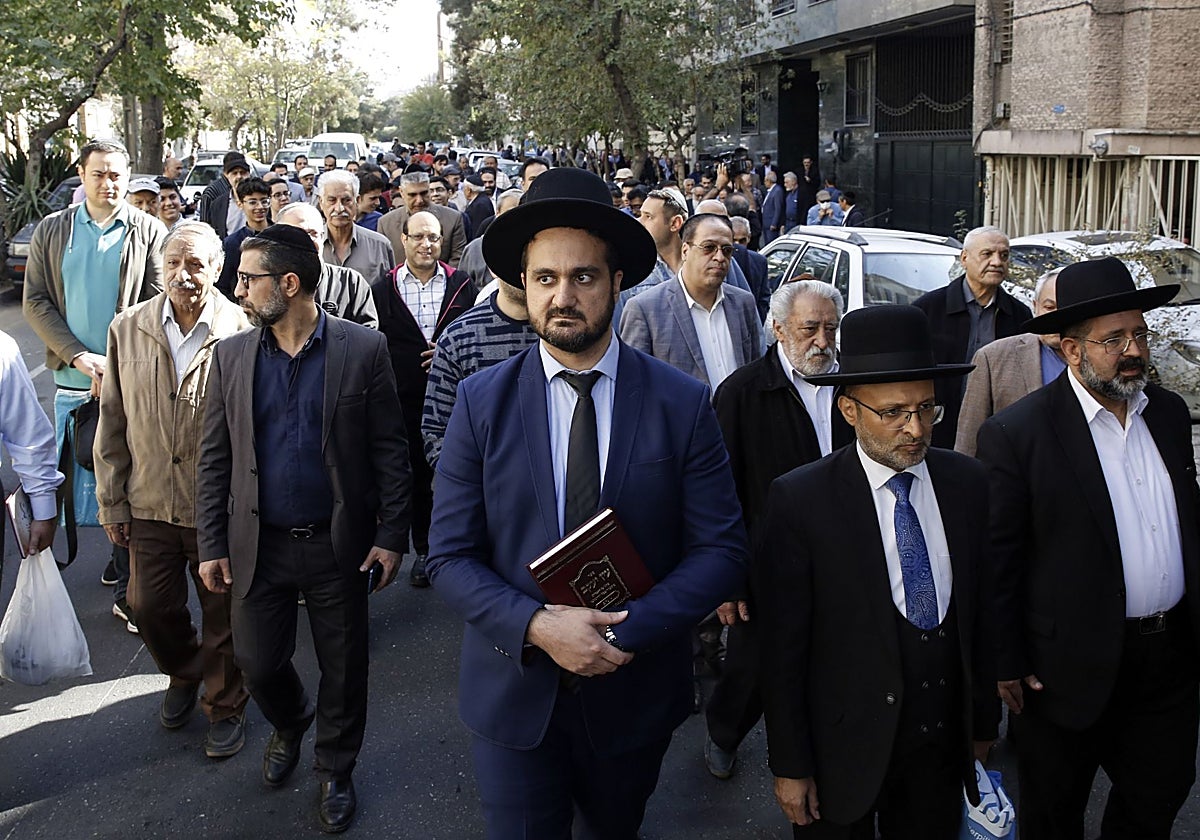 Miembros de la comunidad judía iraní, durante una manifestación en Teherán hace dos semanas.