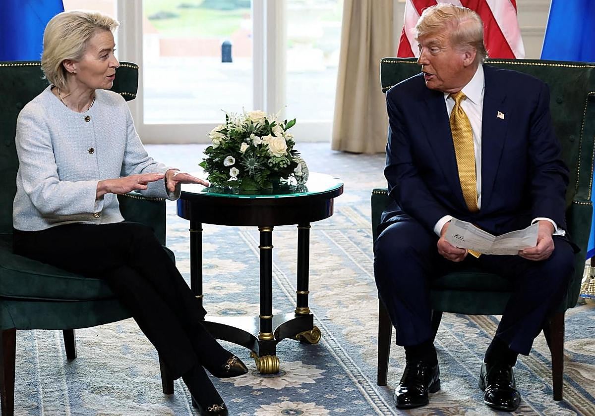 Ursula Von der Leyen y Donald Trump en la Casa Blanca.