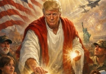 Trump se presenta como Jesucristo en una imagen creada con IA