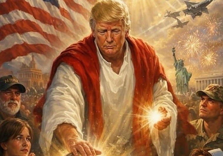 Trump se presenta como Jesucristo en una imagen creada con IA