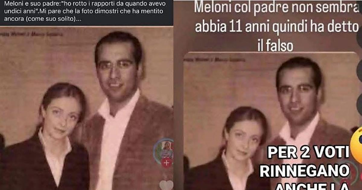 Meloni y la falsa foto con el 'padre': la verdad tras la imagen con que la acusan de mentir sobre su infancia
