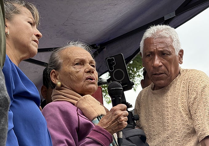 Carmen Teresa Navas, en una manifestación de familiares de presos políticos y sindicalistas.