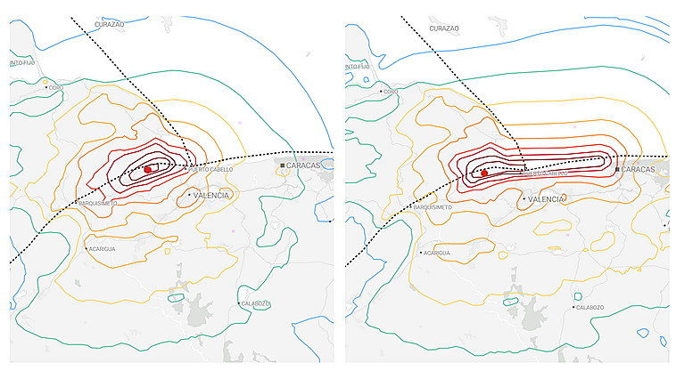 Mapas y gráficos del doble terremoto en Venezuela