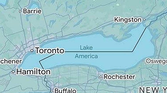 Google Maps cumple el deseo de Trump y cambia el nombre del 'lago Ontario' a 'lago América' en EE.UU.
