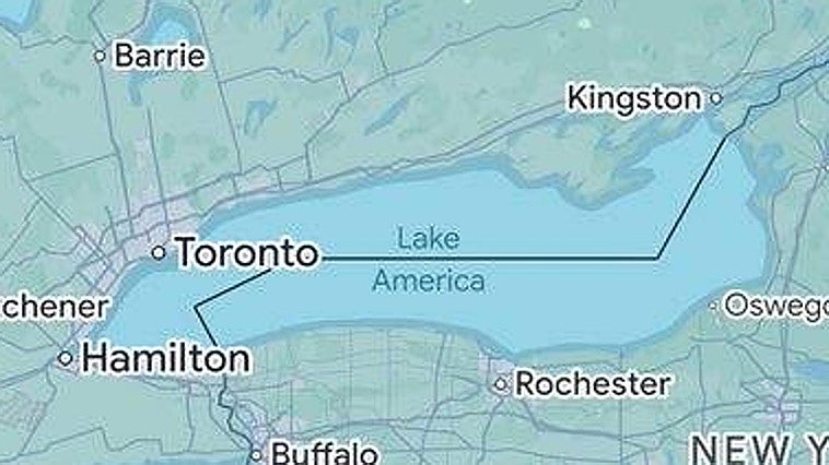 Google Maps cumple el deseo de Trump y cambia el nombre del 'lago Ontario' a 'lago América' en EE.UU.