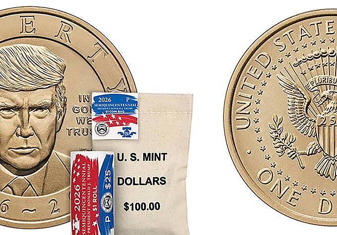 Monedas conmemorativas con el rostro de Trump